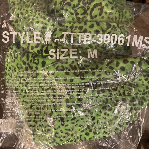 NWT Set French Terry Green Leopard Jogger & Sweatshirt Sz M - Picture 13 of 14